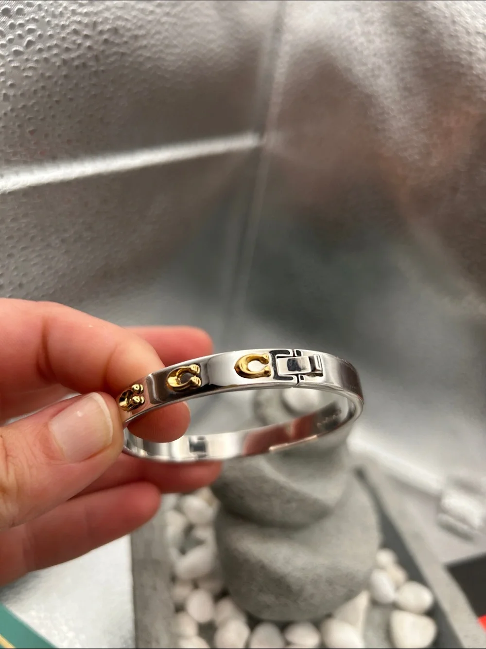 Coach Signature C Hinged Bangle Bracelet - Picture 5 of 8